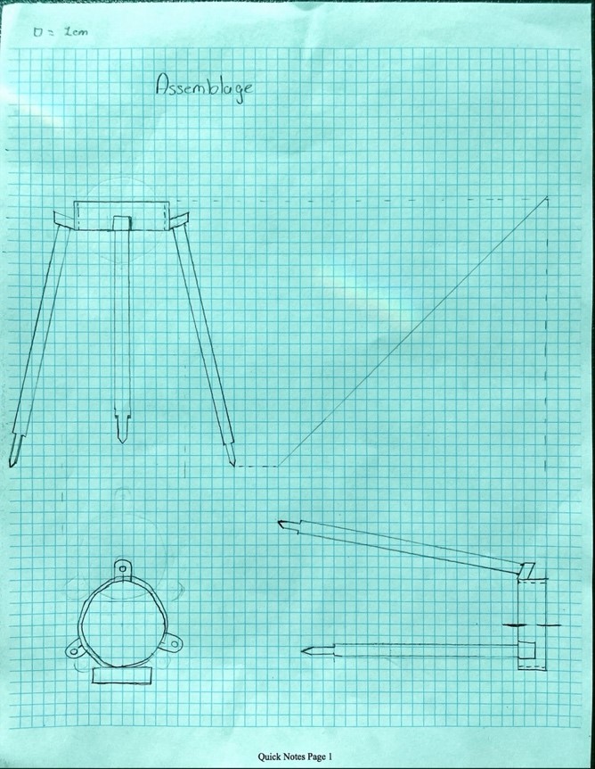 Dessin de conception détaillée d'un accessoire de caméra