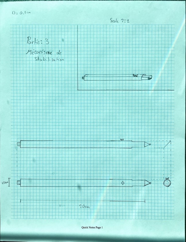 Dessin détaillé d'une pièce d'un accessoire de caméra