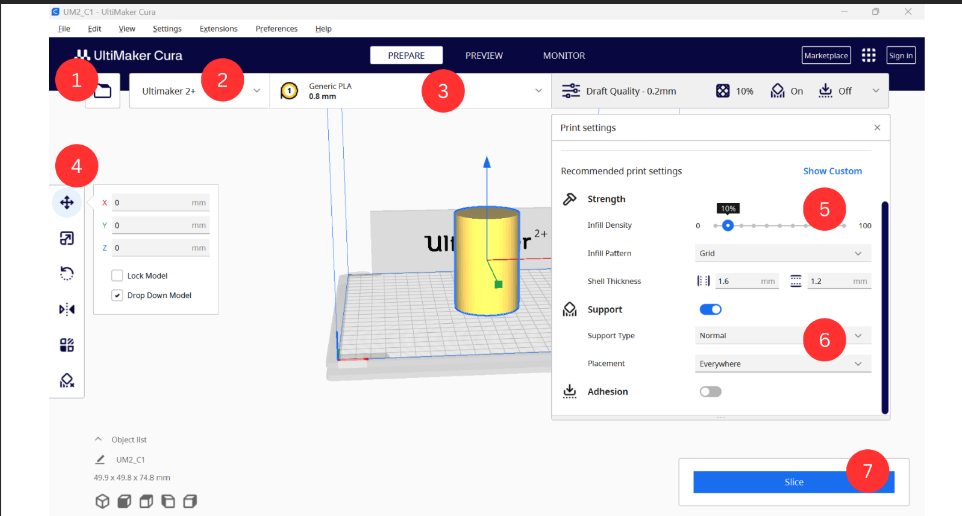 L'Interface de Cura